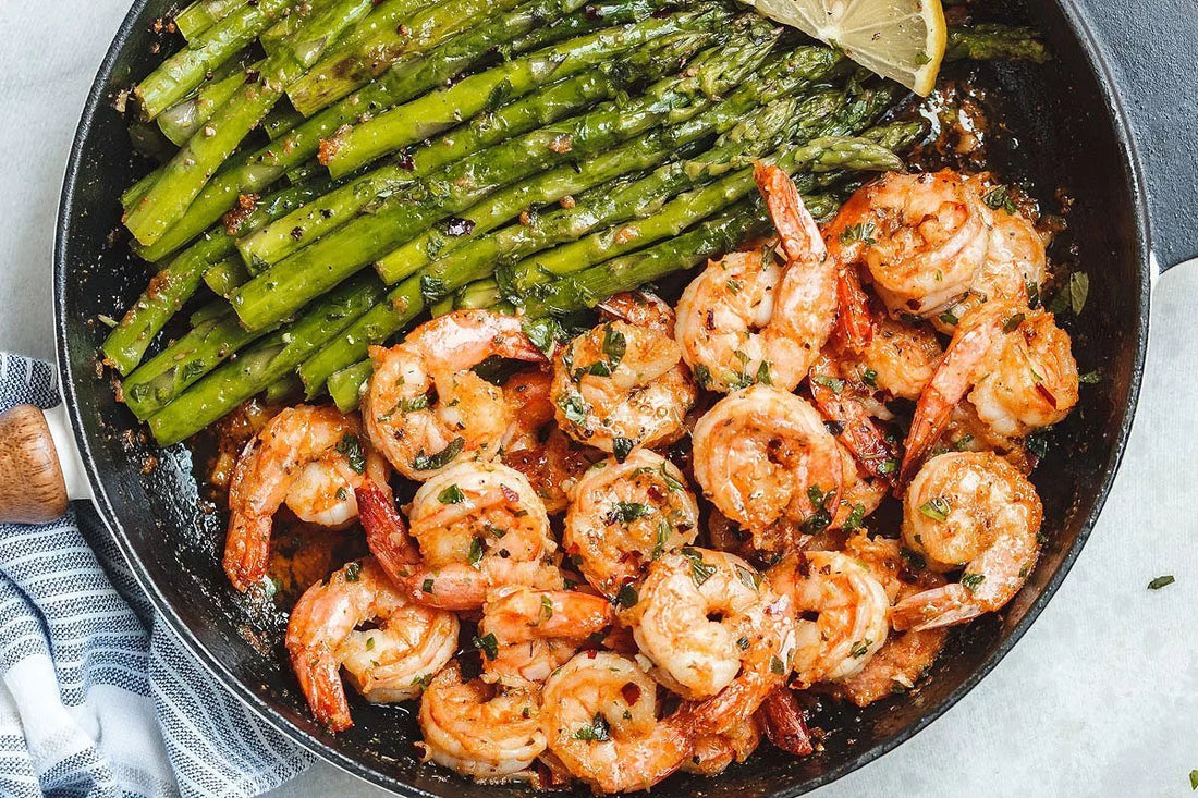 Keto Garlic Butter Shrimp with Asparagus